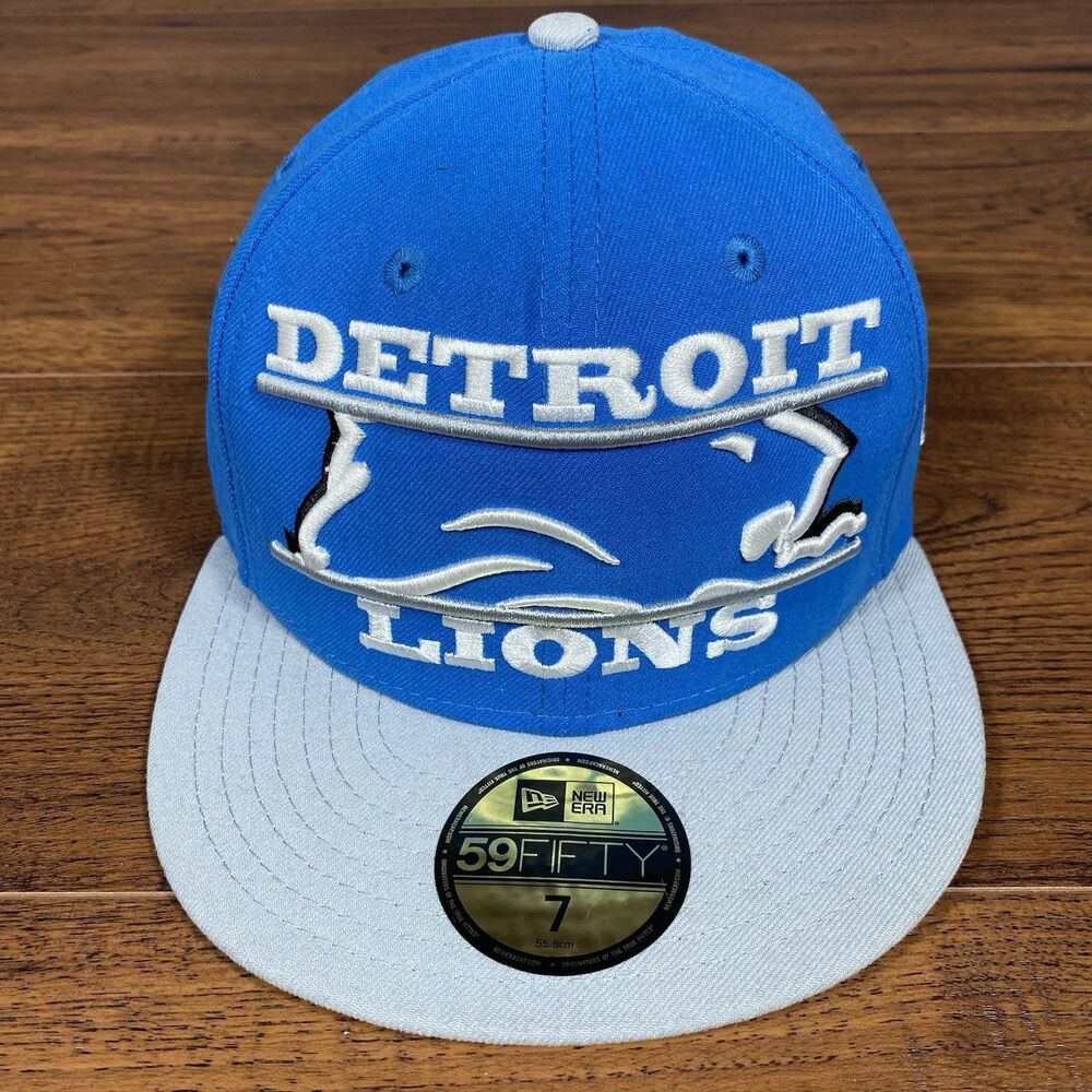 New Era Detroit Lions 59Fifty Logo Fitted Size 7 Hat Cap NFL Football